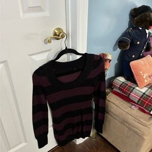 Striped Black and Purple Women's Sweater
